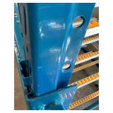 WOW MSRP $10,000 Heavy Duty 4-Tier Heavy Duty Steel Storage Carton Gravity Flow Racking With Blue Powder Coat Finish - In Excellent Condition 96" x 48" x 84"