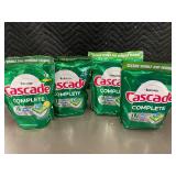 Set of 4 Cascade Complete Fresh Scent Dishwasher Detergent Packs