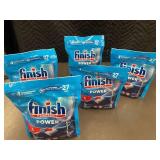 Set of 5 Finish Powerball Dishwasher Detergent Packs