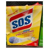Set of Gain Dryer Sheets and S.O.S. Steel Wool Pads