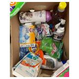 Assorted Household Cleaning Supplies and Hygiene Products