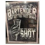 Humorous Metal Bar Sign - Worth a Shot