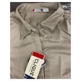 Set of 2 Clique XL Button-Down Shirts in Beige
