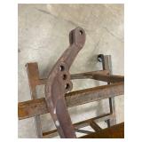 Rustic Metal Industrial Sculpture Stand with Wheels