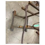 Rustic Metal Industrial Sculpture Stand with Wheels