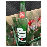 Vintage RC Cola Crate with Assorted Glass Soda Bottles