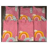Set of Kids 6 XL (14) Short Sleeve T-Shirts - Rainbow Design
