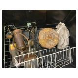 Vintage Metal Canisters and Decorative Swirl Jar Set