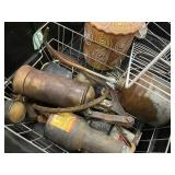 Vintage Metal Canisters and Decorative Swirl Jar Set