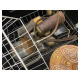 Vintage Metal Canisters and Decorative Swirl Jar Set