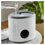 Vissani 2 Gal. Ultrasonic Humidifier 360 Degree Turning Dual Nozzle Cool & Warm Mist for Large Room (600 sq. ft.) in Grey/White  Customer Returns See Pictures