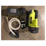 RYOBI ONE+ HP 18V 1/4 hp Cordless Battery Powered Transfer Pump with 2.0 Ah Battery and Charger Customer Returns See Pictures