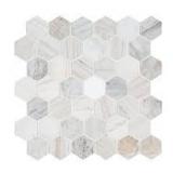 8 Boxes of MSI Angora Hexagon 11.75 in. x 12 in. x 10mm Honed Mosaic Marble Floor and Wall Tile (9.8 sq. ft./Case)Customer Returns See Pictures