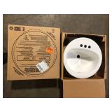 Lot of Bootz Industries Laurel Round Drop-In Bathroom Sink in White Customer Returns See Pictures