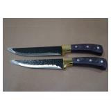 *2* Carbon Steel Viking Co Hammered 11" Knives