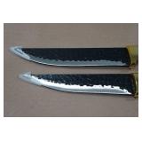 *2* Carbon Steel Viking Co Hammered 11" Knives