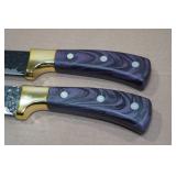 *2* Carbon Steel Viking Co Hammered 11" Knives