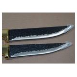 *2* Carbon Steel Viking Co Hammered 11" Knives