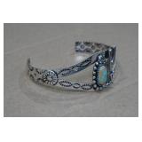Turquoise Cactus Silver Tone Bracelet - Cactus