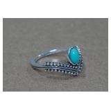 Turquoise Silver Tone Ring