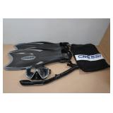 Cressi Adult Rondine Palau Fin Snorkel Set -Fin Size L/XL