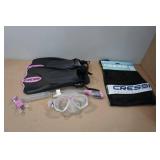 Cressi Adult Rondine Palau Fin Snorkel Set -Fin Size XS/S
