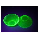 Assorted Green Depression Glass Pieces - Some Uranium