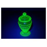 Assorted Green Depression Glass Pieces - Some Uranium