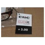 *3* Clic Magnetic Reading Glasses +3.00