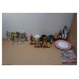 Assorted Collectables - Figures, Steins, Dishes