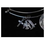 Silver Toned Charm Bracelet with Buffalo Nickel Coin Charm