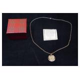 Goldtone Silver Mercury Dime Coin Pendant Necklace