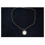 Goldtone Silver Mercury Dime Coin Pendant Necklace