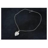 Silver Mercury Dime Coin Heart Locket Watch Necklace