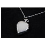 Silver Mercury Dime Coin Heart Locket Watch Necklace