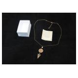 Indian Head One Cent Coin and Arrow Head Pendant Necklace