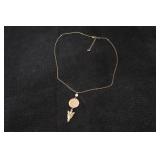 Indian Head One Cent Coin and Arrow Head Pendant Necklace