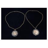 *2* Coin Pendant Necklaces