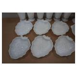 Vintage Anchor Hocking Grape Design Milk Glass Set