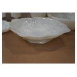 Vintage Anchor Hocking Grape Design Milk Glass Set