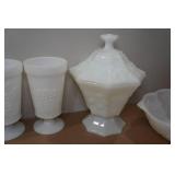 Vintage Anchor Hocking Grape Design Milk Glass Set