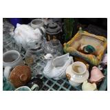 Glass Collectables - Fire King Lidded Bowl, Lefton Piggy Bank