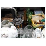 Glass Collectables - Fire King Lidded Bowl, Lefton Piggy Bank