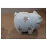 Glass Collectables - Fire King Lidded Bowl, Lefton Piggy Bank