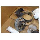 Assorted Tools -Multi-Purpose Cutter Tool, Pillow, EFCO Sharpener, Hex Drive Sockets, Makita Saw