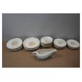 Assorted Glassware - Fire King, Golden Wheat Set