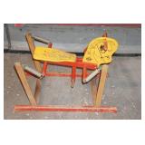 Large Assortment - Hub Caps, Tools, Leather Purse, Vintage Spring Horse