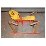 Large Assortment - Hub Caps, Tools, Leather Purse, Vintage Spring Horse