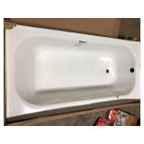 Bootz Industries Maui 60 in. x 30 in. Soaking Bathtub with Right Drain in White Damaged Customer Returns See Pictures
