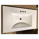 31 in. Single Sink Pearl Gray Bath Vanity with White Cultured Marble Top (Assembled)  Customer Returns See Pictures